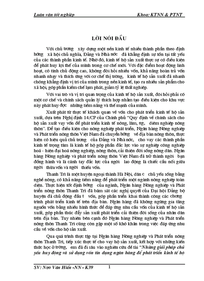 image for page Những giải pháp chủ yếu huy động và sử dụng vốn tín dụng ngân hàng để phát triển kinh tế hộ sản xuất ở huyện Thanh Trì