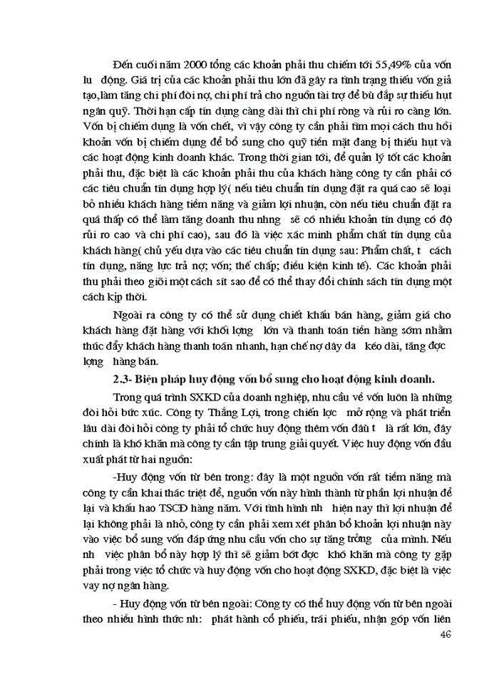 image for page Vốn kinh doanh và các biện pháp nâng cao hiệu quả sử dụng vốn kinh doanh của Công ty Đầu tư Thương mại và Dịch vụ Thắng Lợi