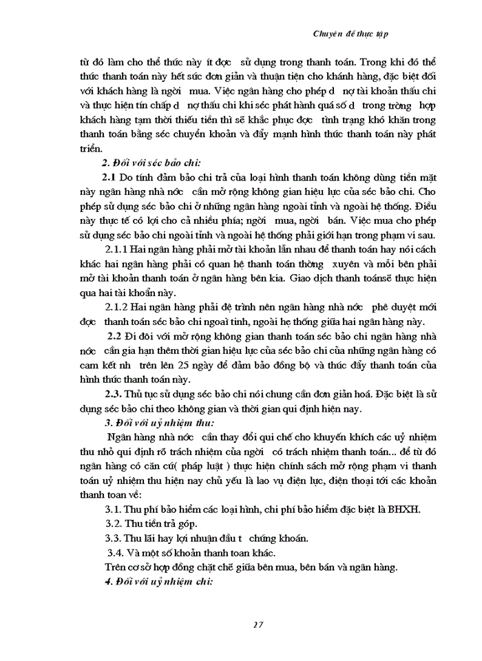 image for page Một số kiến nghị nhằm nâng cao chất lượng thanh toán không dùng tiền mặt tại chi nhánh  ngân hàng Công thương KVII - HBT - HN