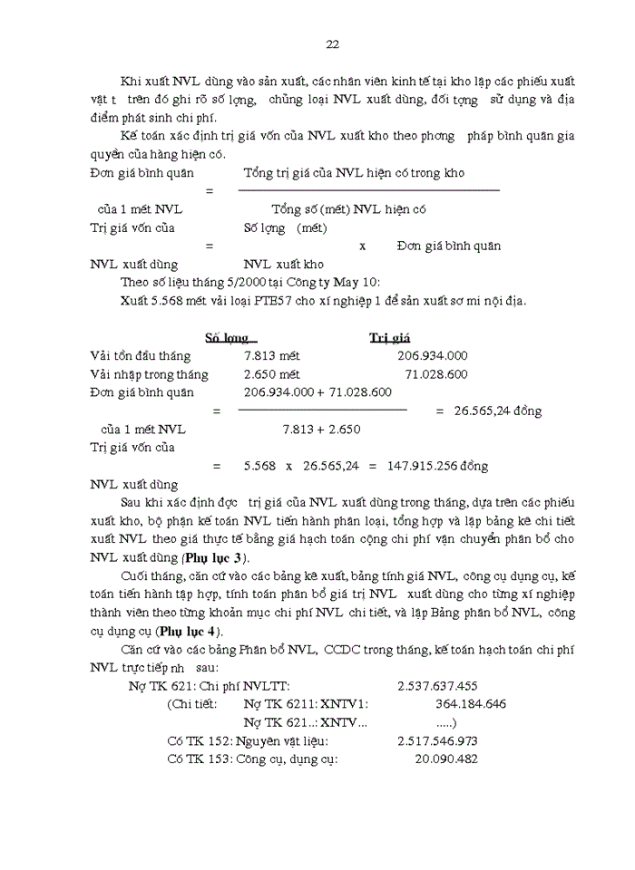 image for page Hoàn thiện công tác tổ chức hạch toán chi phí sản xuất và tính giá thành sản phẩm với việc tăng cường công tác quản trị doanh nghiệp tại Công ty May 10