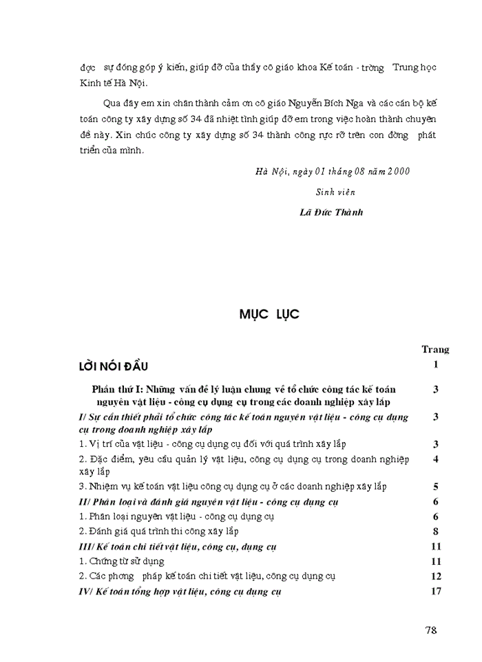 image for page Tổ chức công tác kế toán nguyên vật liệu, công cụ dụng cụ ở công ty xây dựng số 34