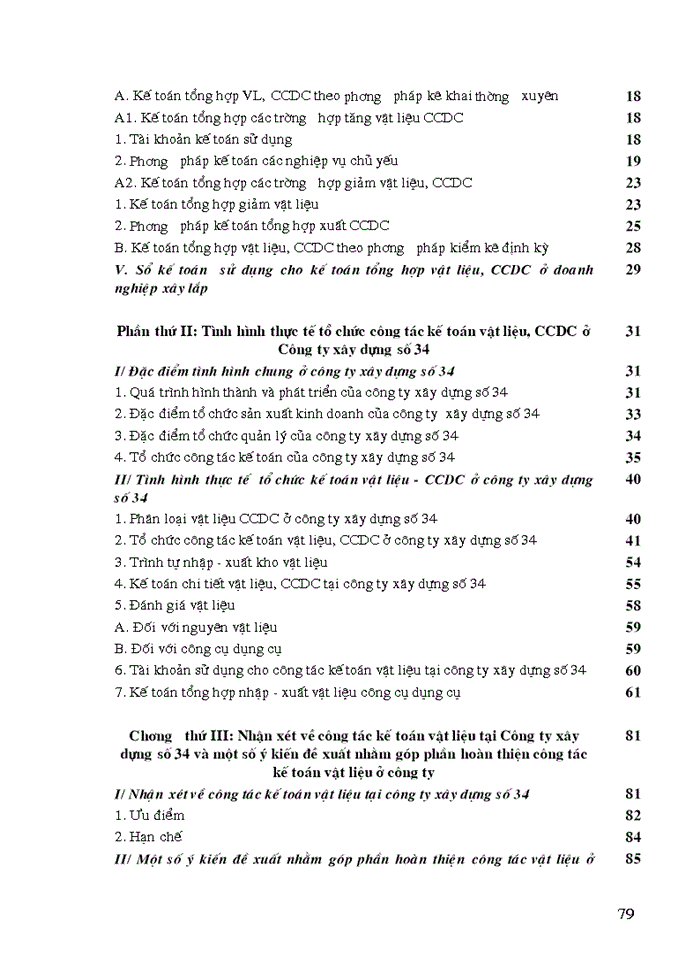 image for page Tổ chức công tác kế toán nguyên vật liệu, công cụ dụng cụ ở công ty xây dựng số 34