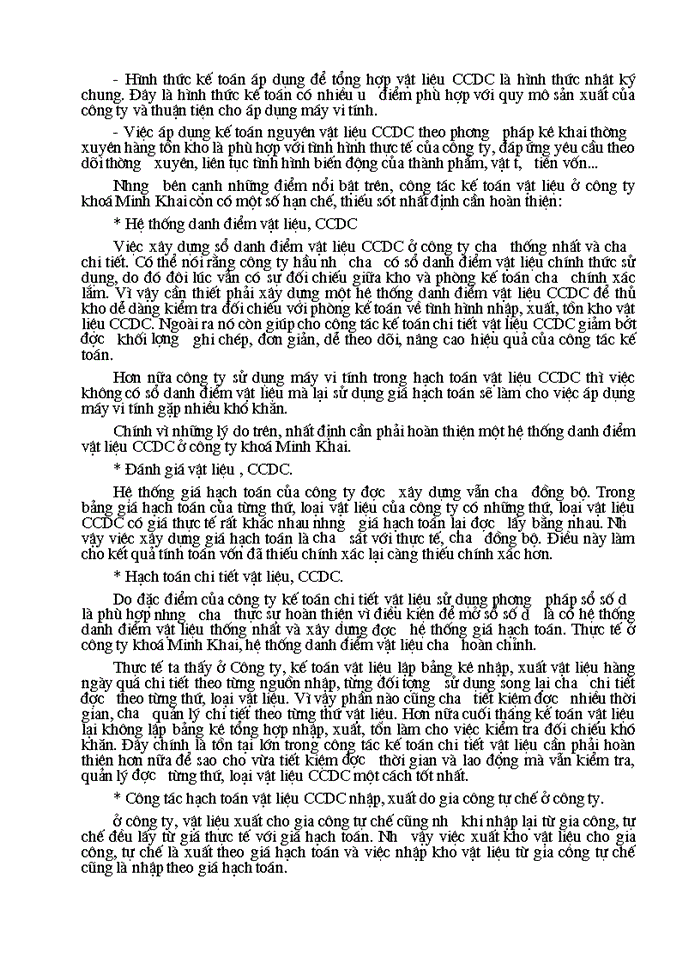 image for page Tổ chức hạch toán kế toán vật liệu, công cụ dụng cụ tại công ty khoá Minh Khai