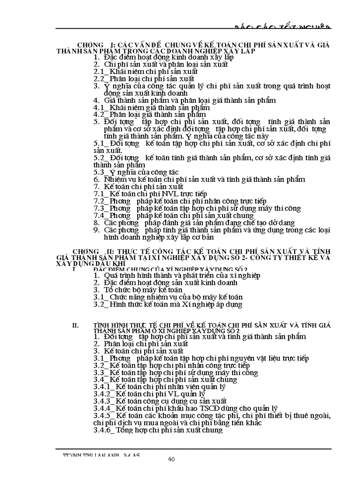 image for page Nhận xét và đóng góp ý kiến về công tác kế toán chi phí sản xuất và tính giá thành sản phẩm ở Xí nghiệp xây dựng số 2- Công ty thiết kế xây dựng dầu khí