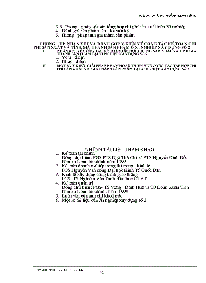 image for page Nhận xét và đóng góp ý kiến về công tác kế toán chi phí sản xuất và tính giá thành sản phẩm ở Xí nghiệp xây dựng số 2- Công ty thiết kế xây dựng dầu khí