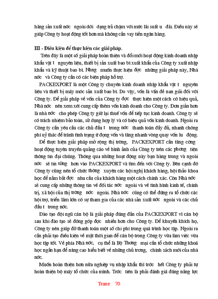 image for page Thực trạng và một số giải pháp hoàn thiện hoạt động nhập khẩu ở Công ty XNK và kỹ thuật bao bì