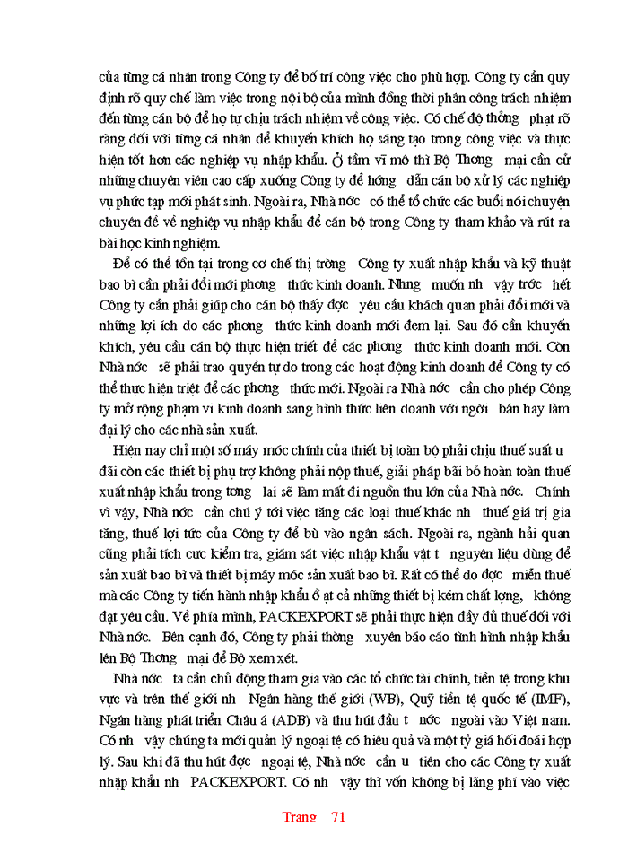 image for page Thực trạng và một số giải pháp hoàn thiện hoạt động nhập khẩu ở Công ty XNK và kỹ thuật bao bì