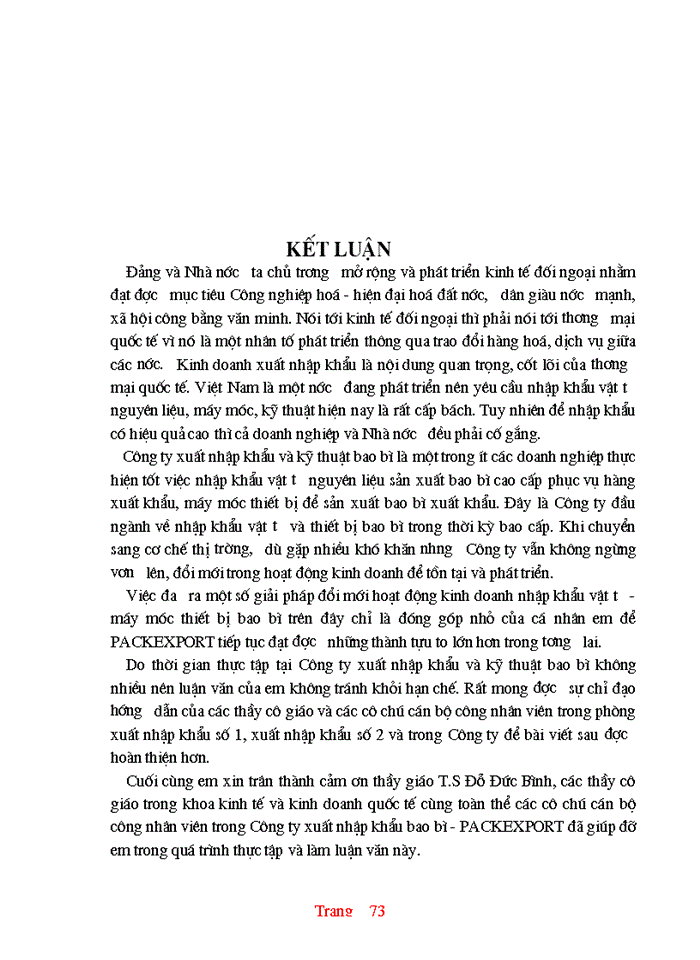 image for page Thực trạng và một số giải pháp hoàn thiện hoạt động nhập khẩu ở Công ty XNK và kỹ thuật bao bì