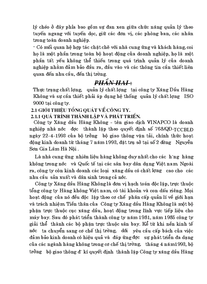 image for page Tạo điều kiện thuận lợi áp dụng thành công hệ thống quản lý chất lượng theo tiêu chuẩnQuốc tế ISO90012000 ở công ty Xăng Dầu Hàng Không