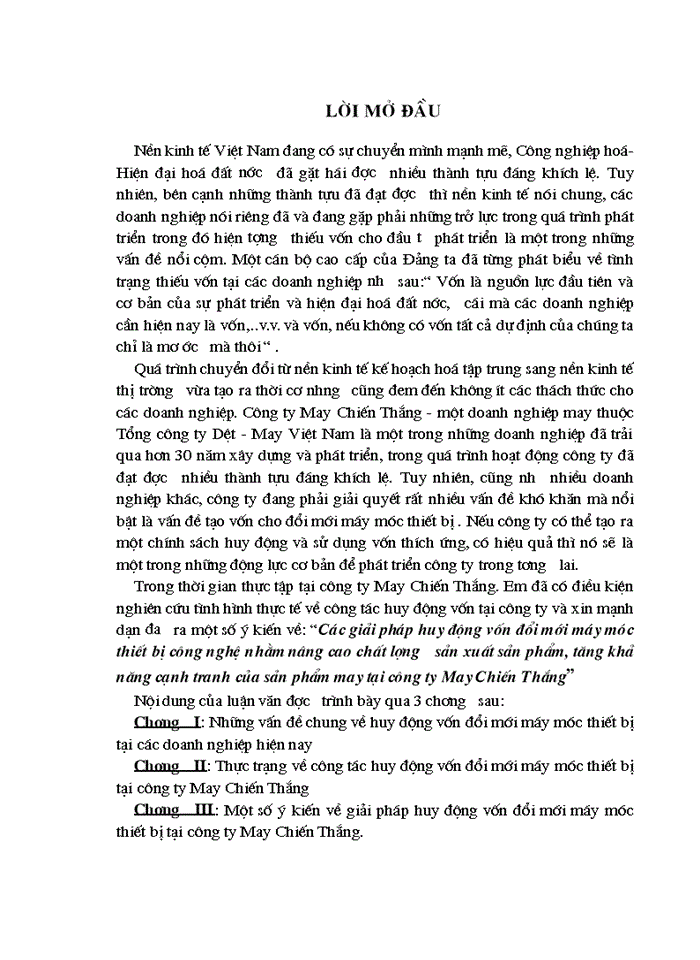 image for page Các giải pháp huy động vốn đổi mới máy móc thiết bị công nghệ nhằm nâng cao chất lượng sản xuất sản phẩm, tăng khả năng cạnh tranh của sản phẩm may tại công ty May Chiến Thắng