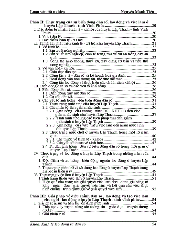 image for page Phân tích biến động dân số, lao động  và việc làm ở huyện Lập Thạch trong giai đoạn hiện nay