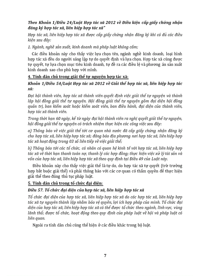 image for page Phân tích tính chất dân chủ trong tổ chức và hoạt động của hợp tác xã. Chứng minh tính chất đó bằng các quy định của luật hợp tác xã