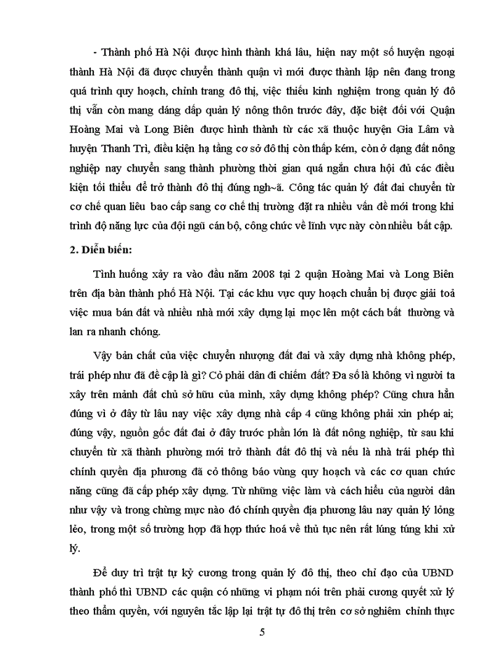 image for page Tình hình xây dựng nhà trái phép và chuyển nhượng đất đai tại thành phố HÀ NỘI