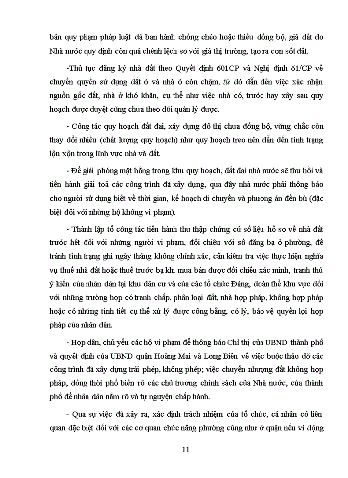 image for page Tình hình xây dựng nhà trái phép và chuyển nhượng đất đai tại thành phố HÀ NỘI