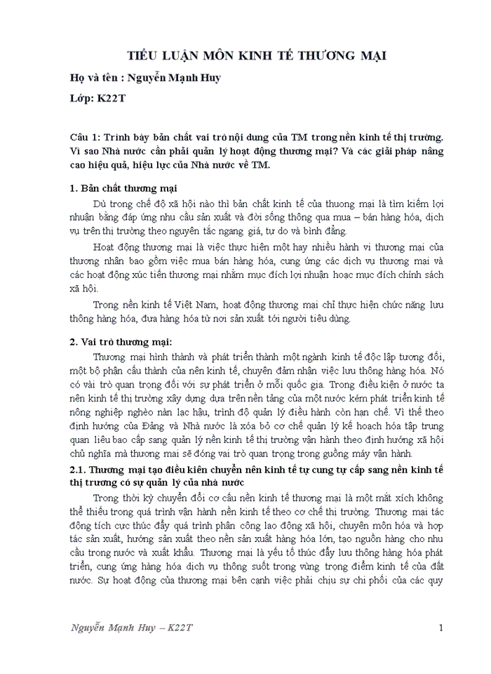 image for page Tiểu luận môn kinh tế thương mại