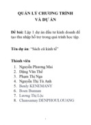 Lập 1 dự án đầu tư kinh doanh để tạo thu nhập hỗ trợ trong quá trình học tập