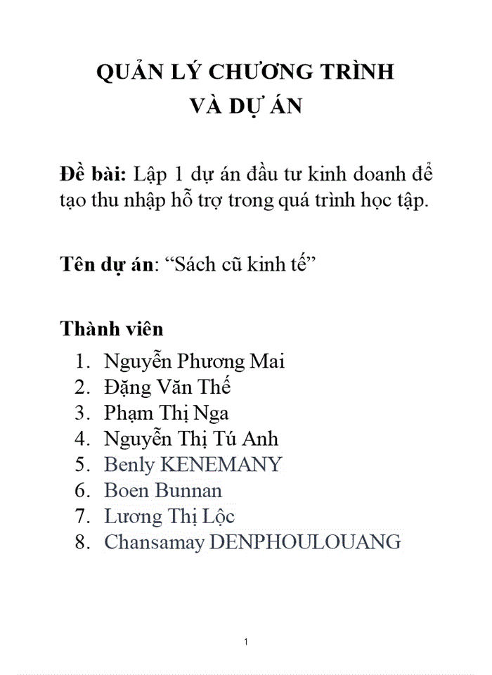 image for page Lập 1 dự án đầu tư kinh doanh để tạo thu nhập hỗ trợ trong quá trình học tập