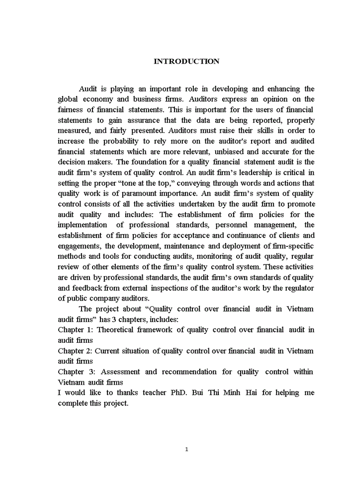 image for page Assessments and recommendations for quality control within vietnam audit firm