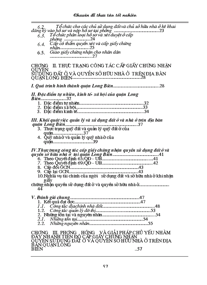 image for page Thực trạng và giải pháp nhằm đẩy nhanh công tác cấp giấy chứng nhận quyền sử dụng đất ở và quyền sở hữu nhà ở trên địa bàn quận Long Biên của TP. Hà Nội