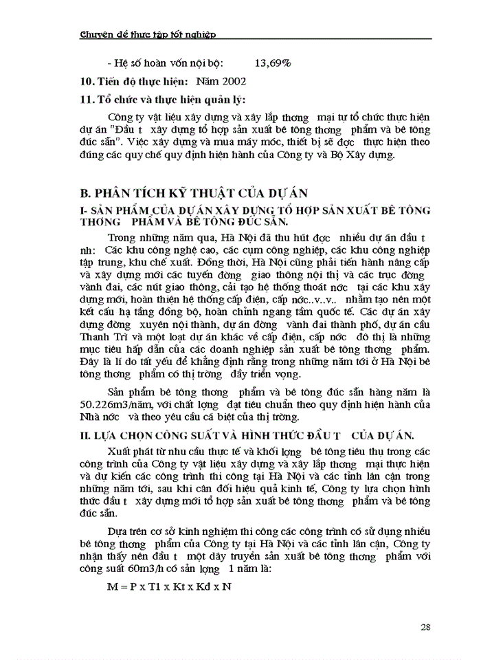 image for page Phân tích dự án đầu tư xây dựng tổ hợp sản xuất bê tông thương phẩm và bê tông đúc sẵn của Công ty vật liệu xây dựng và xây lắp thương mại - Bộ thương mại