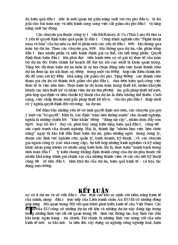 image for page Triển vọng và giải pháp thực hiện và nâng cao hiệu quả đầu tư của EU trong thời gian tới tại Việt Nam
