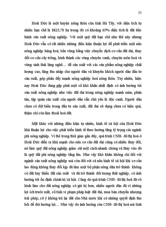 image for page Thực trạng và giải pháp về quản lý Nhà nước đối với đất nông nghiệp trên địa bàn huyện Hoài Đức tỉnh Hà Tây