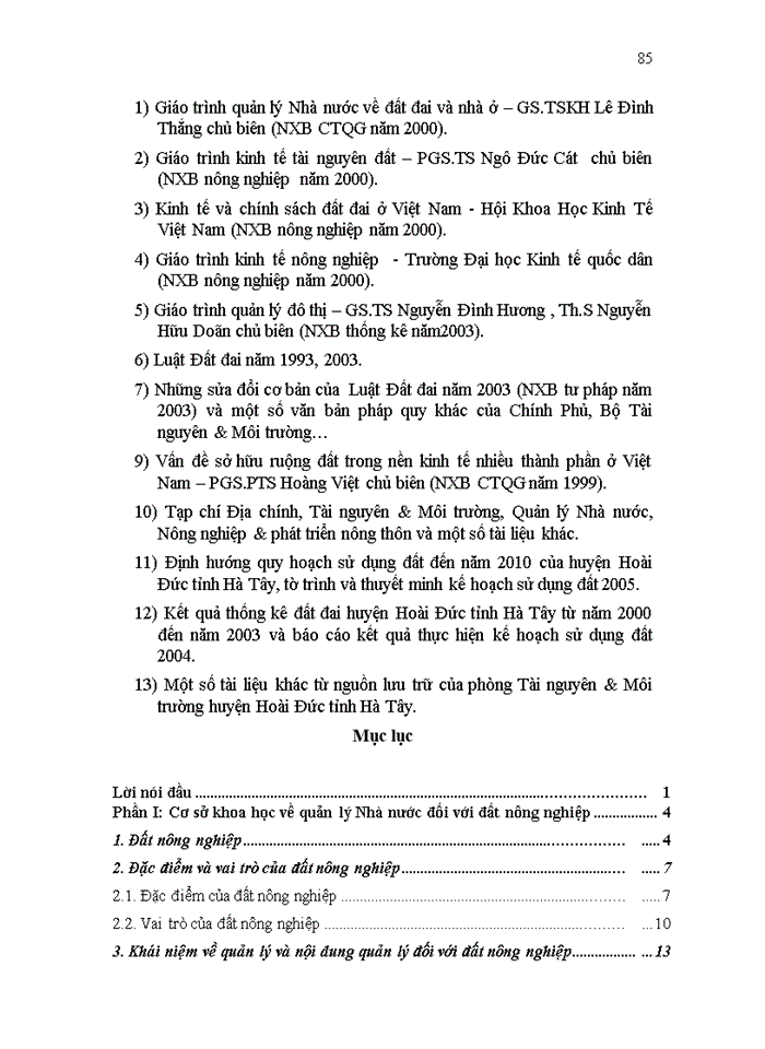 image for page Thực trạng và giải pháp về quản lý Nhà nước đối với đất nông nghiệp trên địa bàn huyện Hoài Đức tỉnh Hà Tây