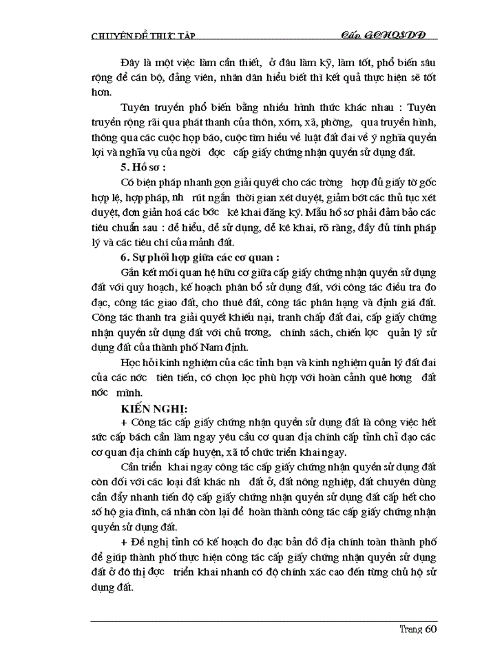 image for page Thực trạng và giải pháp cấp giấy chứng nhận quyền sử dụng đất thành phố Nam Định, Tỉnh Nam Định