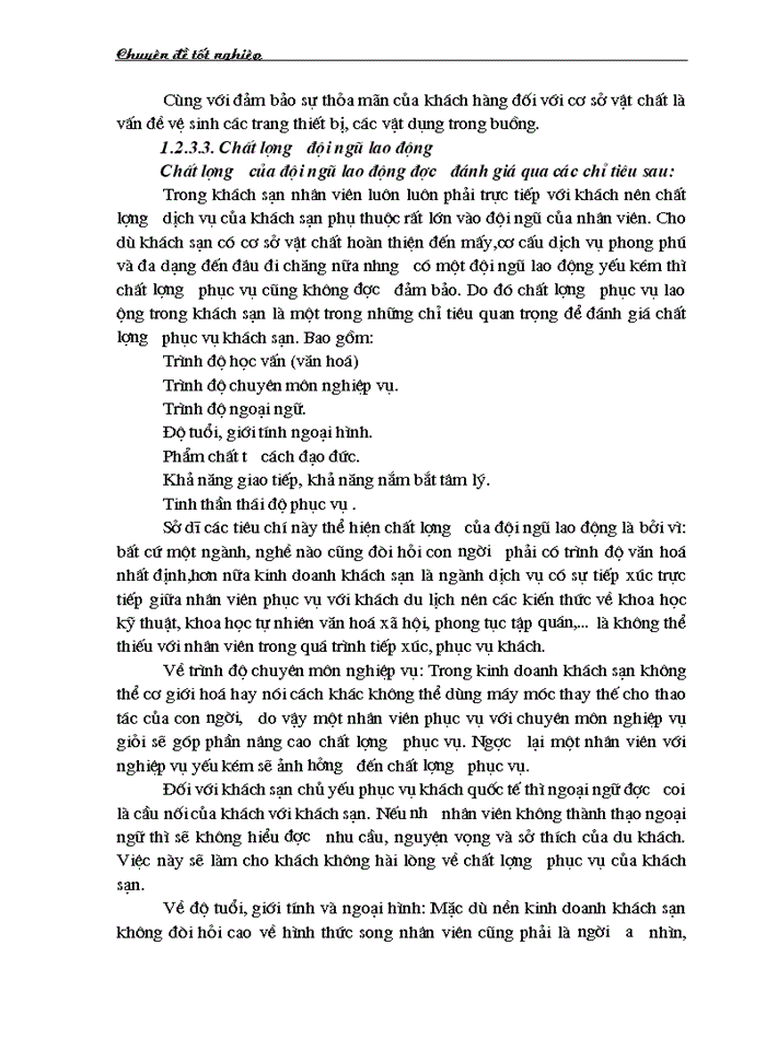 image for page Cơ sở lý luận về chất lượng và chất lượng phục vụ buồng trong kinh doanh khách sạn