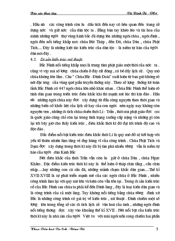 image for page Một số giải pháp nhằm nâng cao hiệu quả khai thác du lịch đới với các di tích lịch sử văn hoá của Bắc Ninh