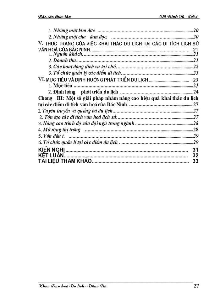 image for page Một số giải pháp nhằm nâng cao hiệu quả khai thác du lịch đới với các di tích lịch sử văn hoá của Bắc Ninh