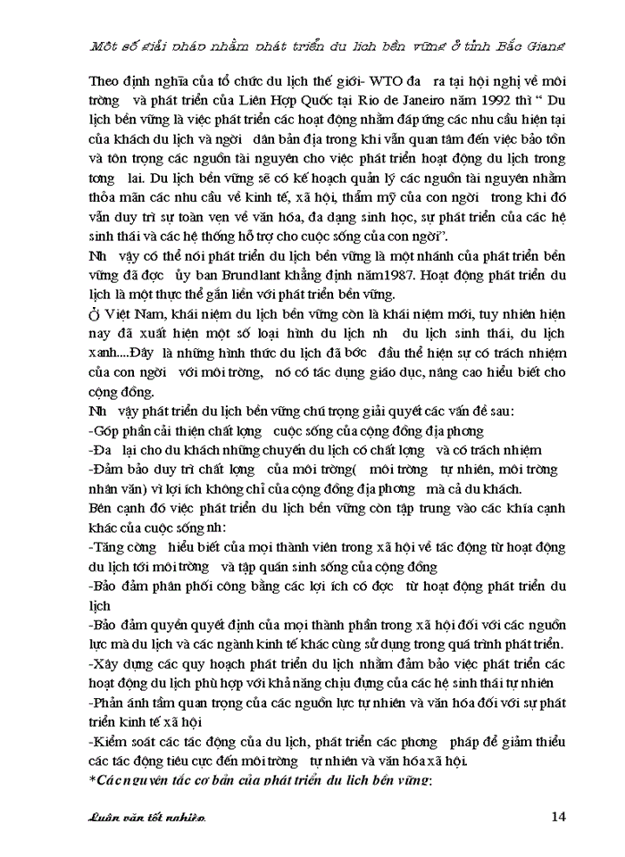 image for page Một số giải pháp nhằm phát triển du lịch bền vững ở tỉnh Bắc Giang