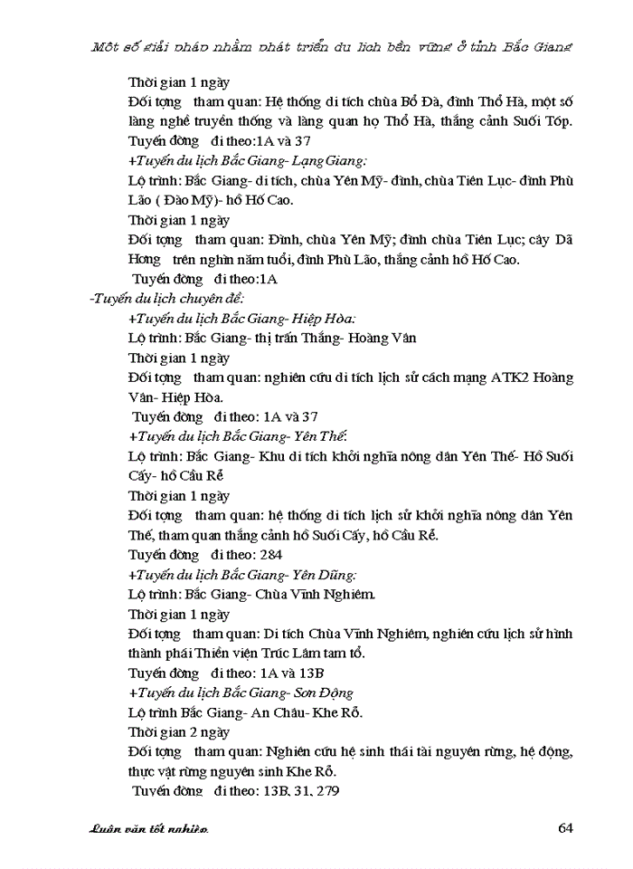 image for page Một số giải pháp nhằm phát triển du lịch bền vững ở tỉnh Bắc Giang