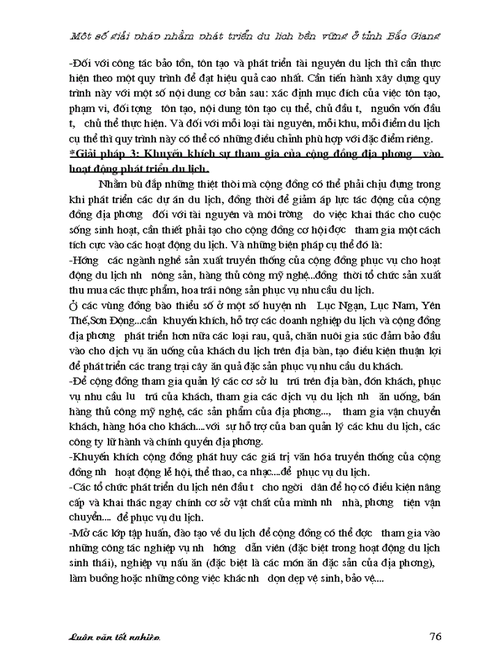 image for page Một số giải pháp nhằm phát triển du lịch bền vững ở tỉnh Bắc Giang