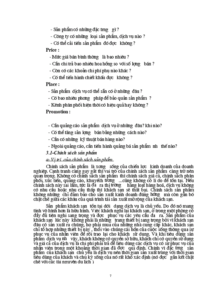 image for page Cơ sở lí  luận chung về MARKETING –MIX  trong kinh doanh khách sạn