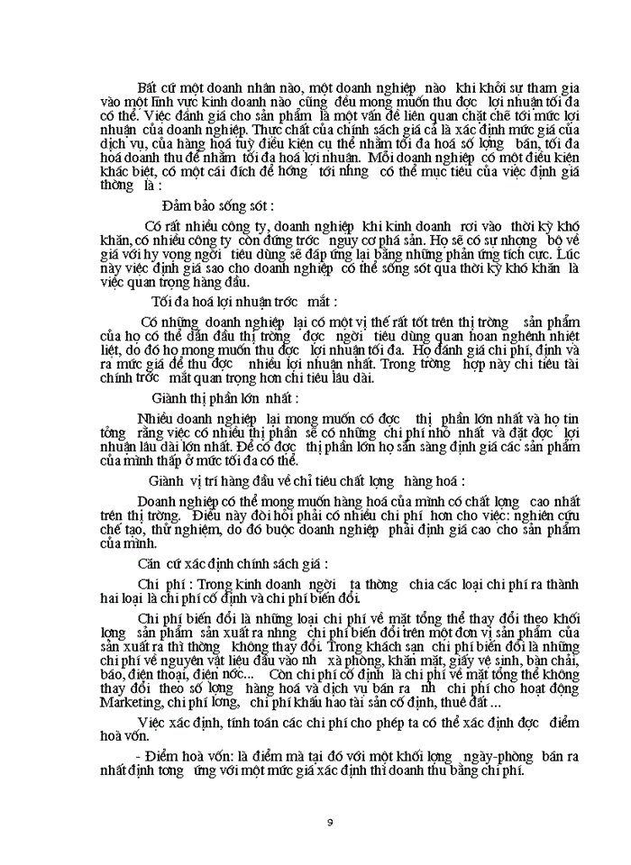 image for page Cơ sở lí  luận chung về MARKETING –MIX  trong kinh doanh khách sạn