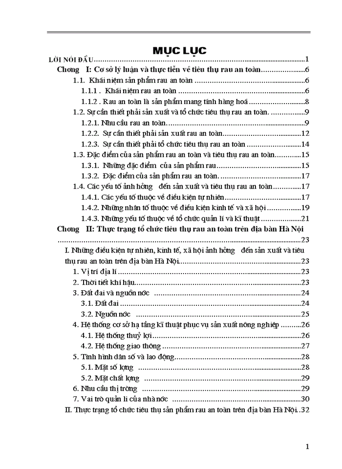 image for page Thực trạng tổ chức tiêu thụ rau an toàn trên địa bàn Hà Nội