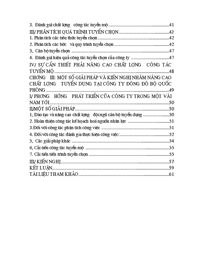 image for page Một số giải pháp và kiến nghị nhằm nâng cao chất lượng tuyển mộ, tuyển chọn tại công ty Đông Đô-Bộ Quốc Phòng