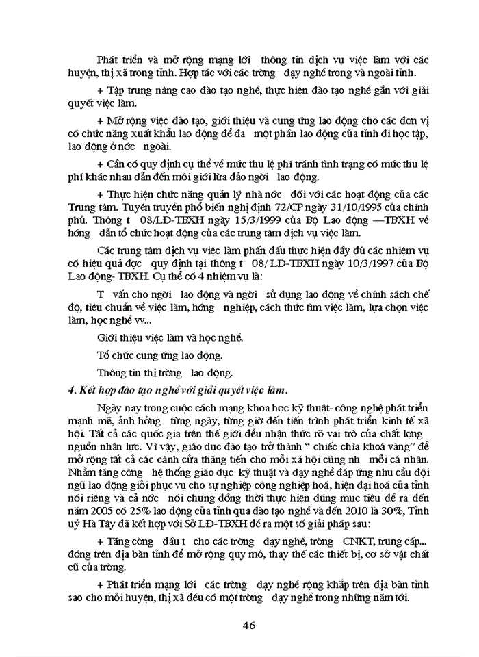 image for page Một số biện pháp giải quyết việc làm cho người lao động trên địa bàn tỉnh Hà Tây