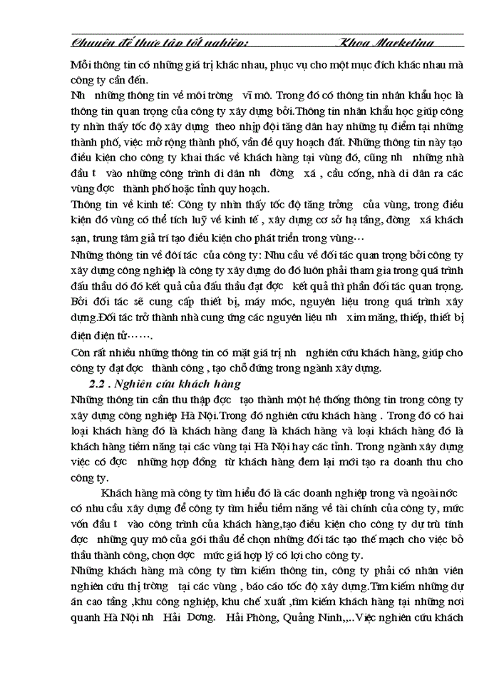 image for page Tổ chức hệ thống thông tin và nghiên cứu marketing trong công ty xây dựng công nghiệp Hà - Nội.