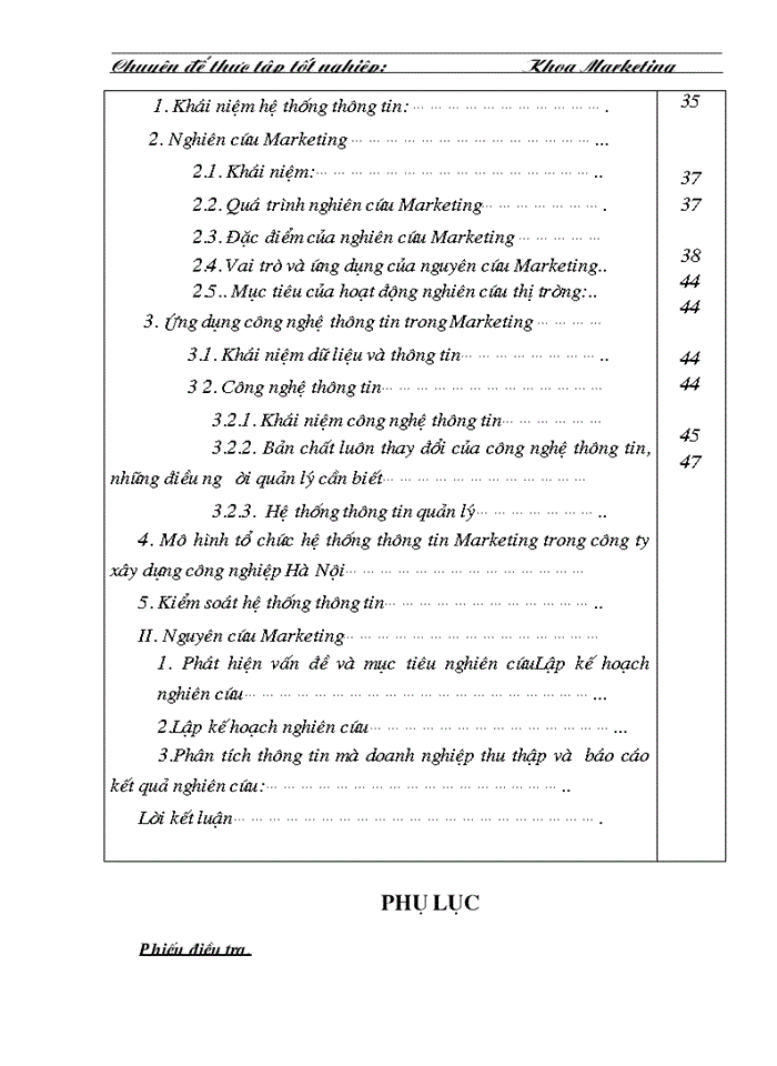 image for page Tổ chức hệ thống thông tin và nghiên cứu marketing trong công ty xây dựng công nghiệp Hà - Nội.
