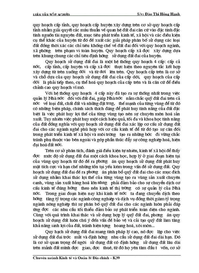 image for page Cơ sở khoa học của quy hoạch sử dụng đất đai huyện Lộc Bình- Tỉnh Lạng Sơn thời kỳ 2000- 2010