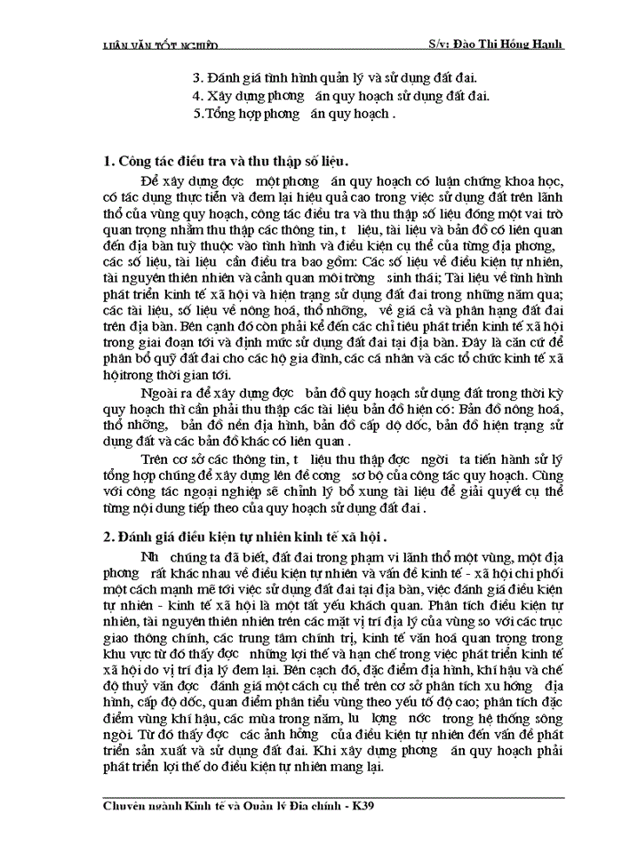 image for page Cơ sở khoa học của quy hoạch sử dụng đất đai huyện Lộc Bình- Tỉnh Lạng Sơn thời kỳ 2000- 2010