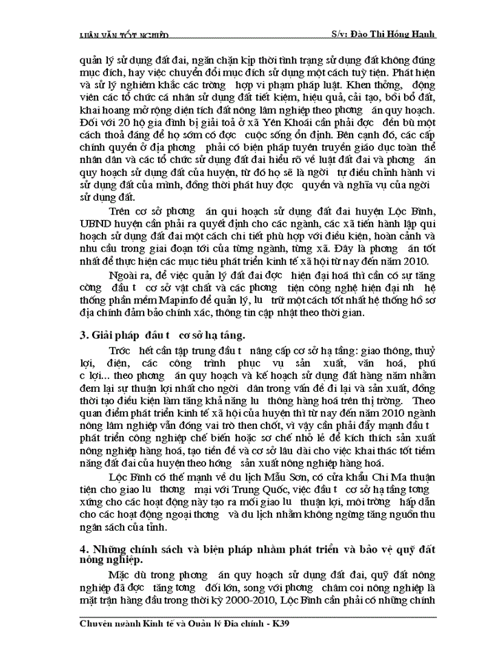 image for page Cơ sở khoa học của quy hoạch sử dụng đất đai huyện Lộc Bình- Tỉnh Lạng Sơn thời kỳ 2000- 2010