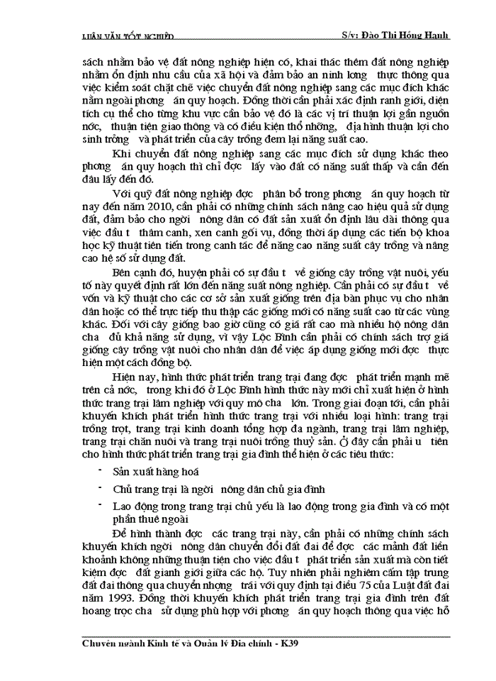image for page Cơ sở khoa học của quy hoạch sử dụng đất đai huyện Lộc Bình- Tỉnh Lạng Sơn thời kỳ 2000- 2010