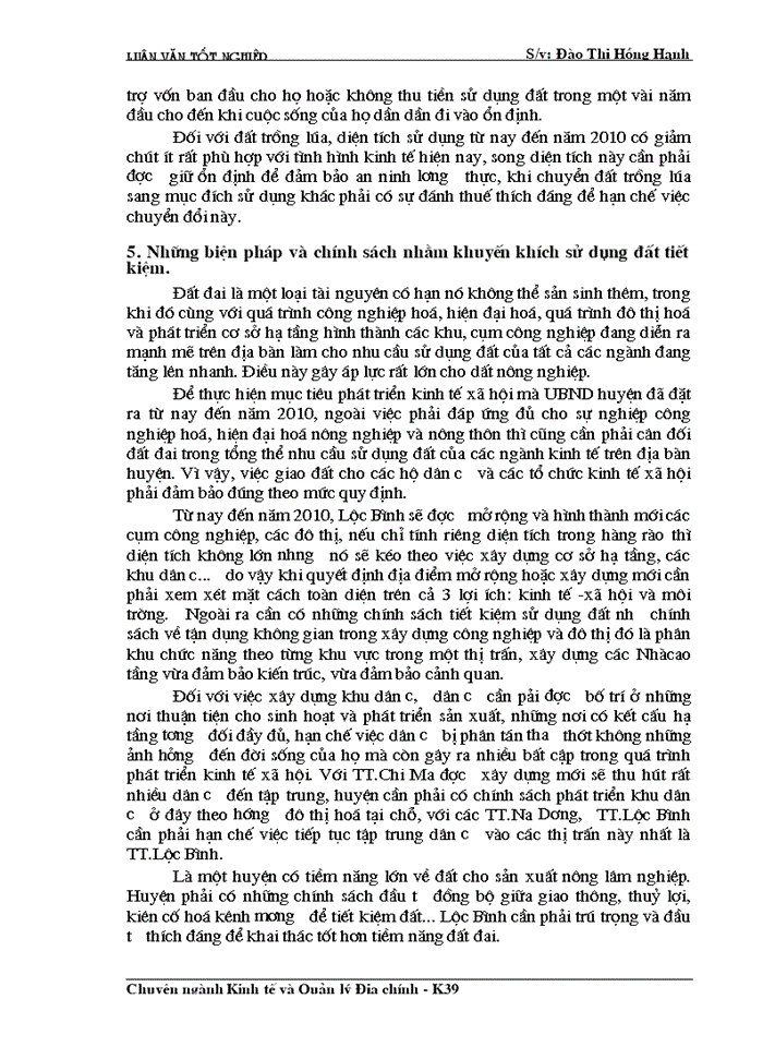image for page Cơ sở khoa học của quy hoạch sử dụng đất đai huyện Lộc Bình- Tỉnh Lạng Sơn thời kỳ 2000- 2010