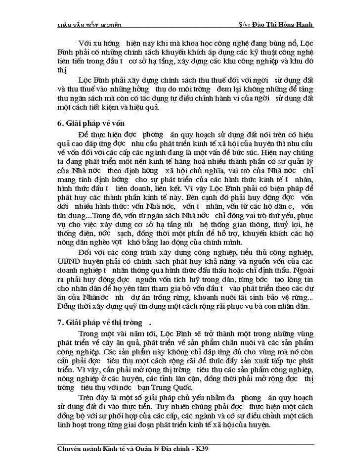 image for page Cơ sở khoa học của quy hoạch sử dụng đất đai huyện Lộc Bình- Tỉnh Lạng Sơn thời kỳ 2000- 2010