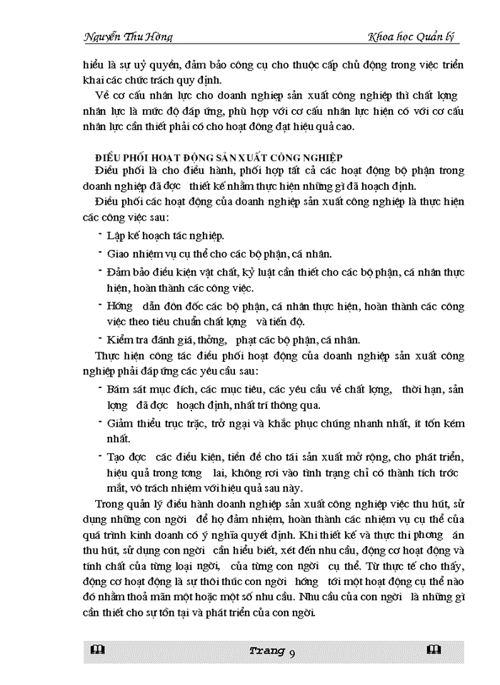 image for page trình bày nội dung và tính chất các loại công việc mà cán bộ quản lý sản xuất công nghiệp phải đảm nhiệm, hoàn thành và các loại kiến thức cán bộ đó cần phải có