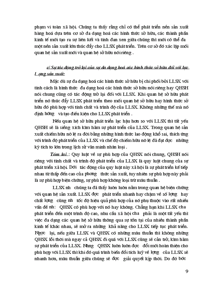 image for page Quan hệ biện chứng giữa sự phát triển của lực lượng sản xuất và sự đa dạng hoá các loại hình sở hữu ở Việt Nam