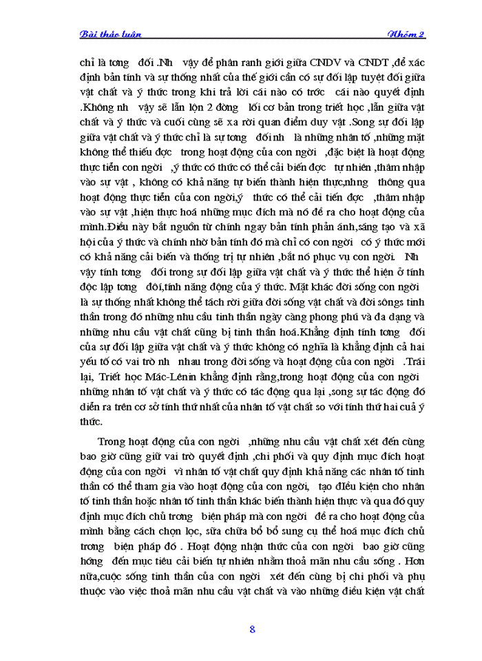 image for page Phân tích mối quan hệ biện chứng giữa vật chất và ý thức. Ý nghĩa phương pháp luận. Sự vận dụng của Đảng ta trong quá trình đổi mới đất nước